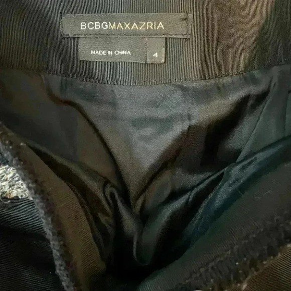 BCBGMAXAZRIA Pleated A-Line Gold Chain Hem Metallic Skirt - Picture 8 of 10